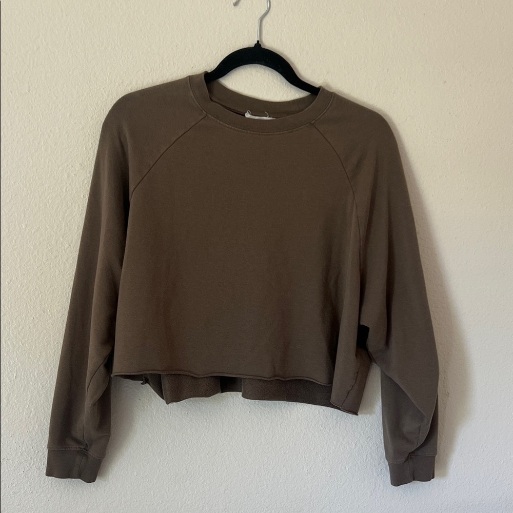 Green Women's Cropped Sweatshirt